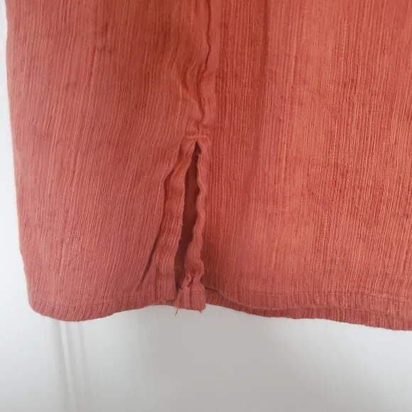 KLEEN Silk Linen Blend Womens XL Lagenlook Terracotta Orange Top - Picture 6 of 7